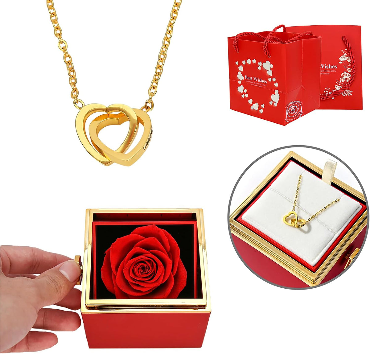 Eternal Rose Gift Box with Necklace