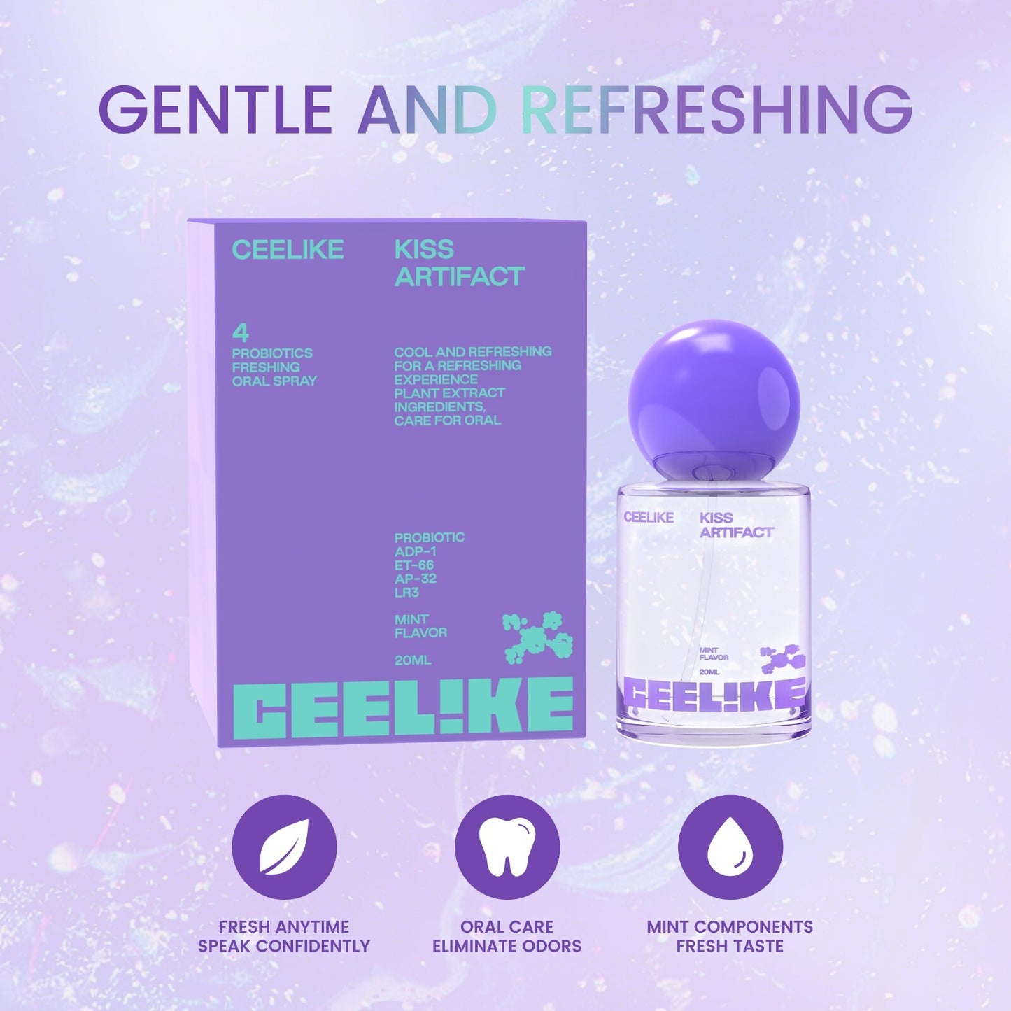 CEELIKE Probiotic Mouth Spray - Fresh Breath & Oral Health Formula - 2 X 20Ml