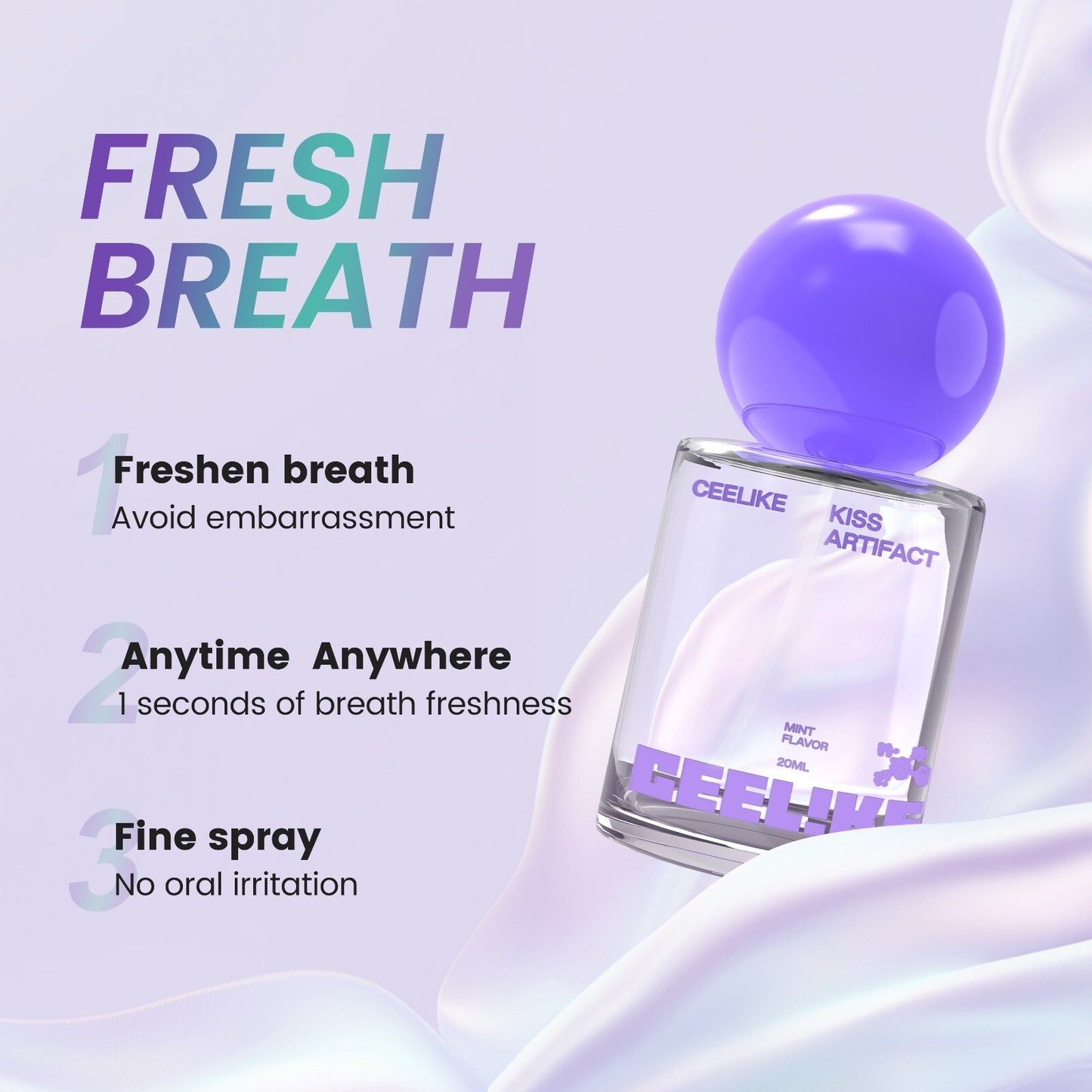 CEELIKE Probiotic Mouth Spray - Fresh Breath & Oral Health Formula - 2 X 20Ml