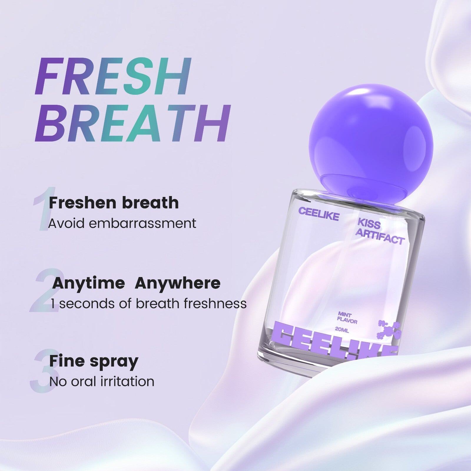 CEELIKE Probiotic Mouth Spray - Fresh Breath & Oral Health Formula - 2 X 20Ml